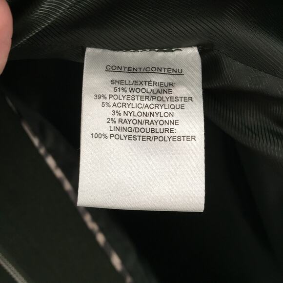 Nine West Wool Blend Winter Coat Jacket Front Full Zip Solid Green Size Large - Picture 8 of 8